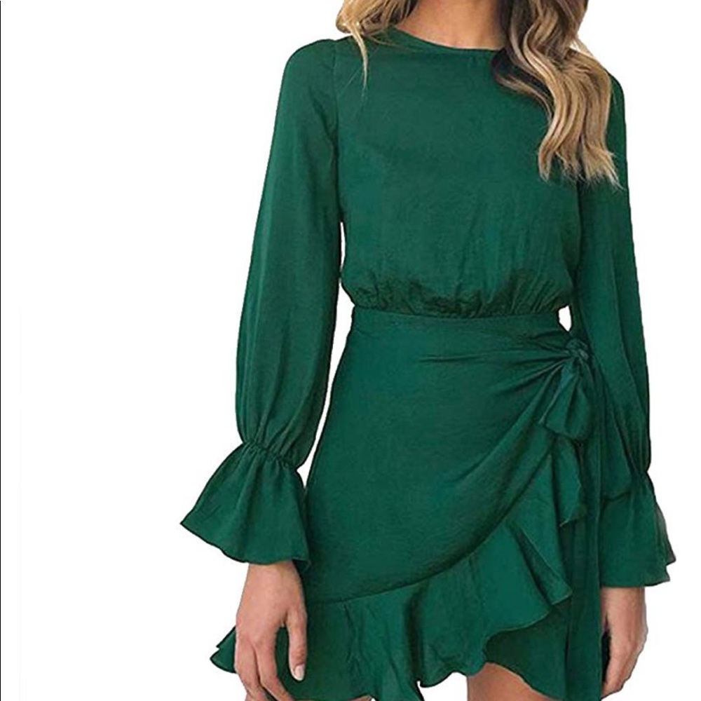 Green Ruffled Dress